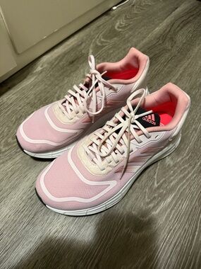 Pink Adidas Duramo 10 running shoes